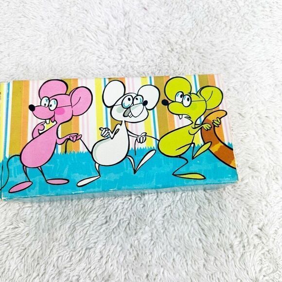 Vintage 70s Avon Three Nice Mice Childrens Soap Set 2oz Boxed Unused New - Picture 6 of 8